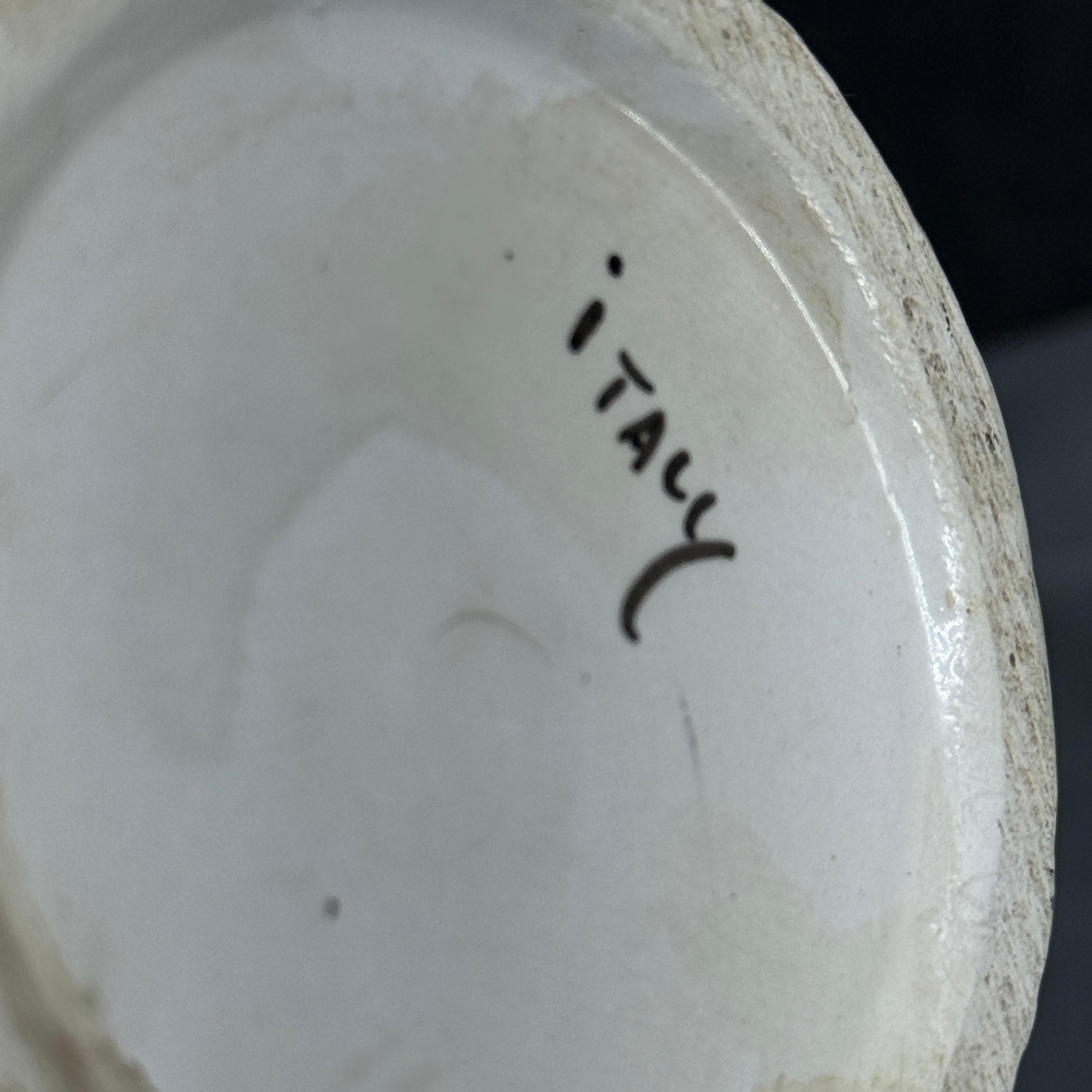 Centro de mesa de cerámica italiana con cesta de frutas Topiary Compote en venta 3