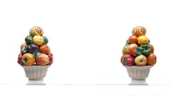 Italian Ceramic  fruit baskets Bassano Zortea 1950s Italy