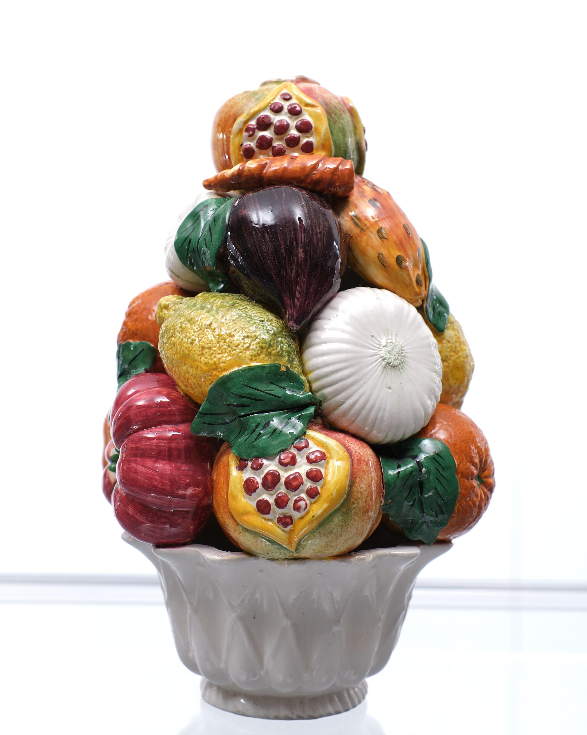 Mid-20th Century Italian Ceramic  fruit baskets Bassano Zortea 1950s Italy   For Sale