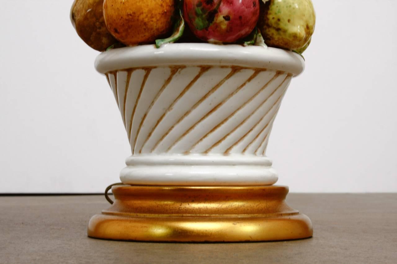 Italian Ceramic Fruit Topiary Table Lamp by Marbro 3