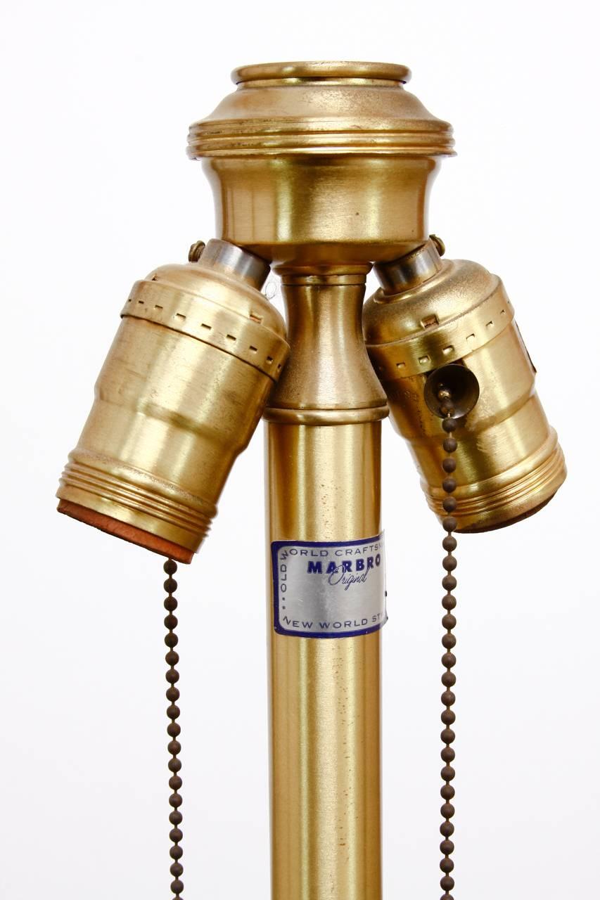 Laiton Lampe de table Topiaire de fruits en céramique italienne par Marbro