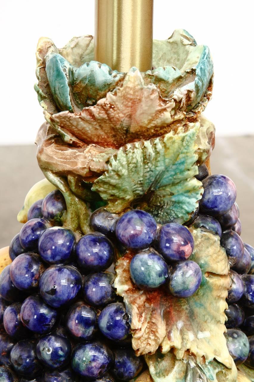 20th Century Italian Ceramic Fruit Topiary Table Lamp by Marbro