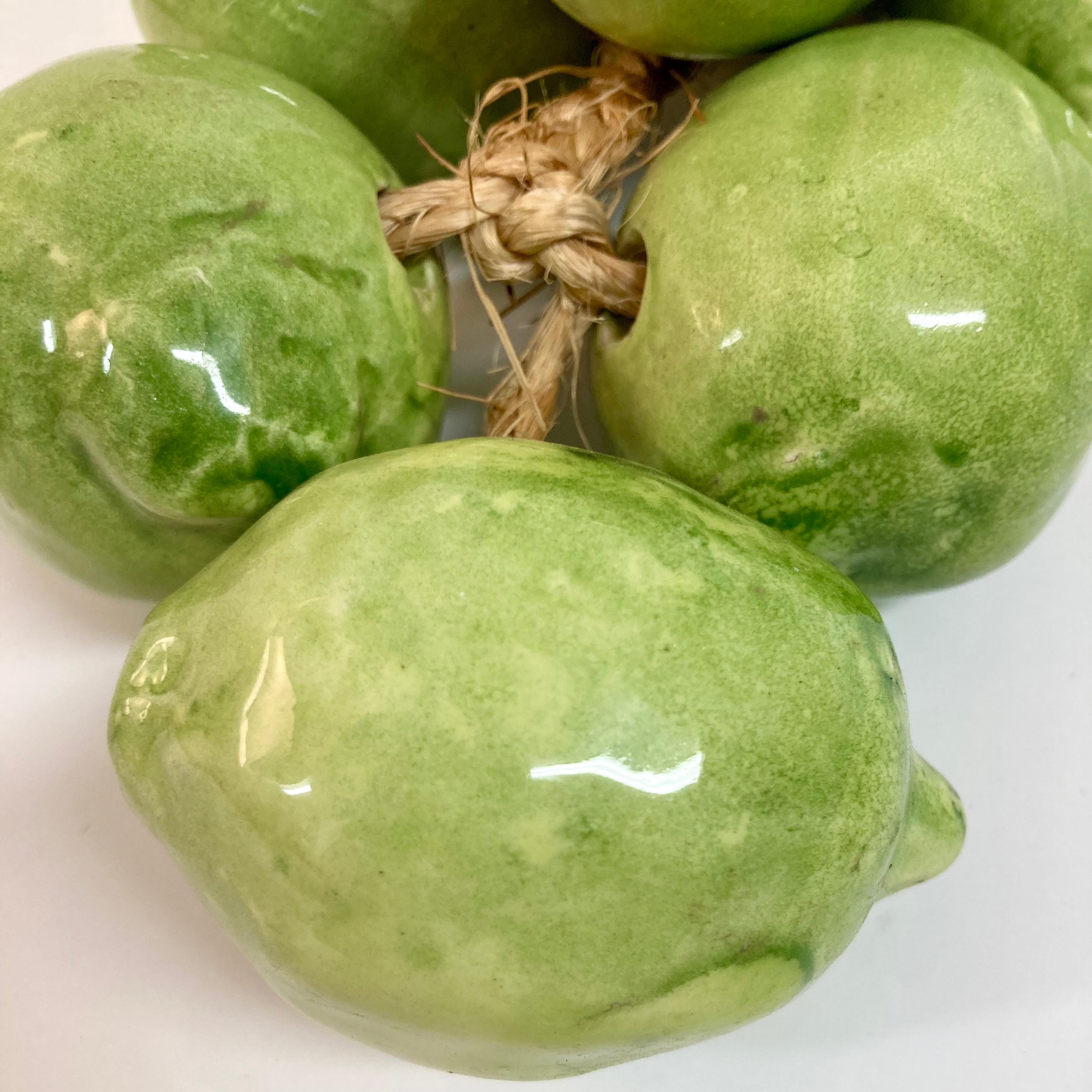 Limes vertes sur paille émaillées en céramique italienne en vente 7