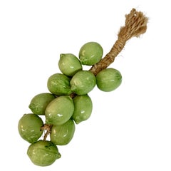 Limes vertes sur paille émaillées en céramique italienne