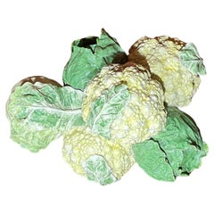Cavolo verde e bianco in ceramica italiana  E  Cavolfiore