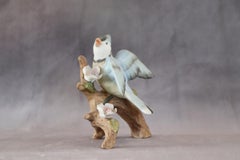Italian Ceramic Hand Painted Bird on Branch