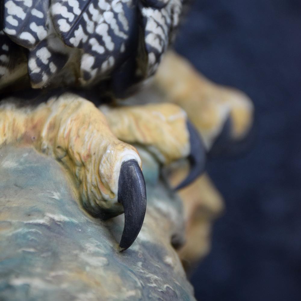 Italian Ceramic Hand Painted Oversized Owl Figure by V. Bindi 1
