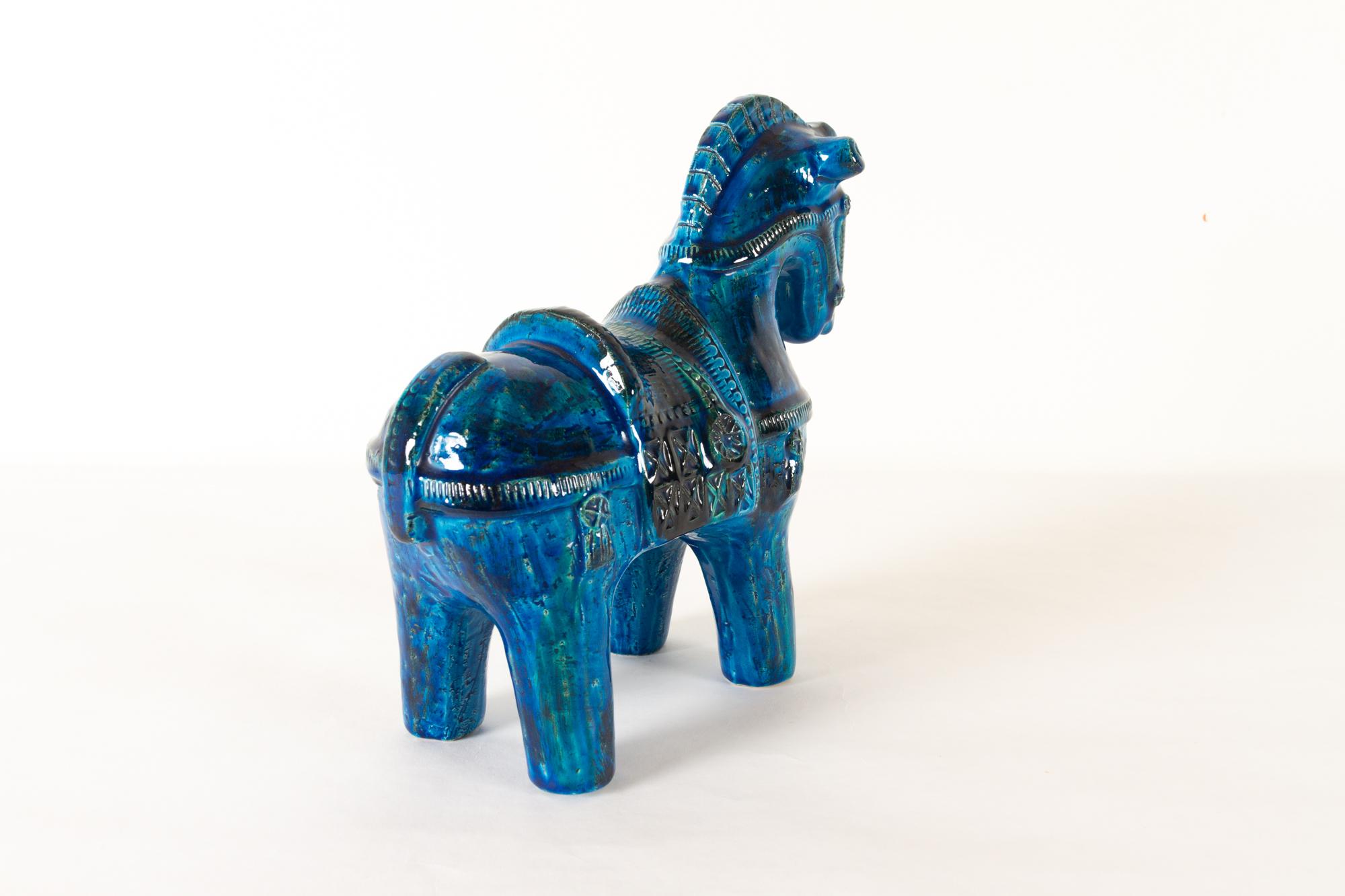 Italian Ceramic Horse Figurine by Aldo Londi for Bitossi, 1960s In Good Condition In Asaa, DK