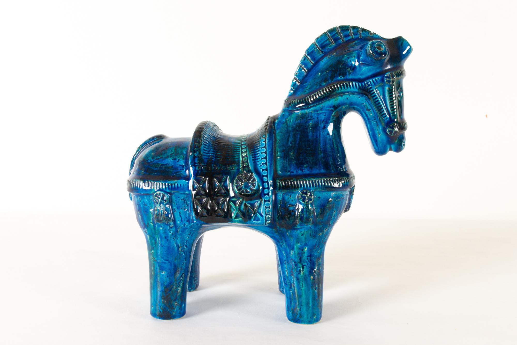 Mid-20th Century Italian Ceramic Horse Figurine by Aldo Londi for Bitossi, 1960s