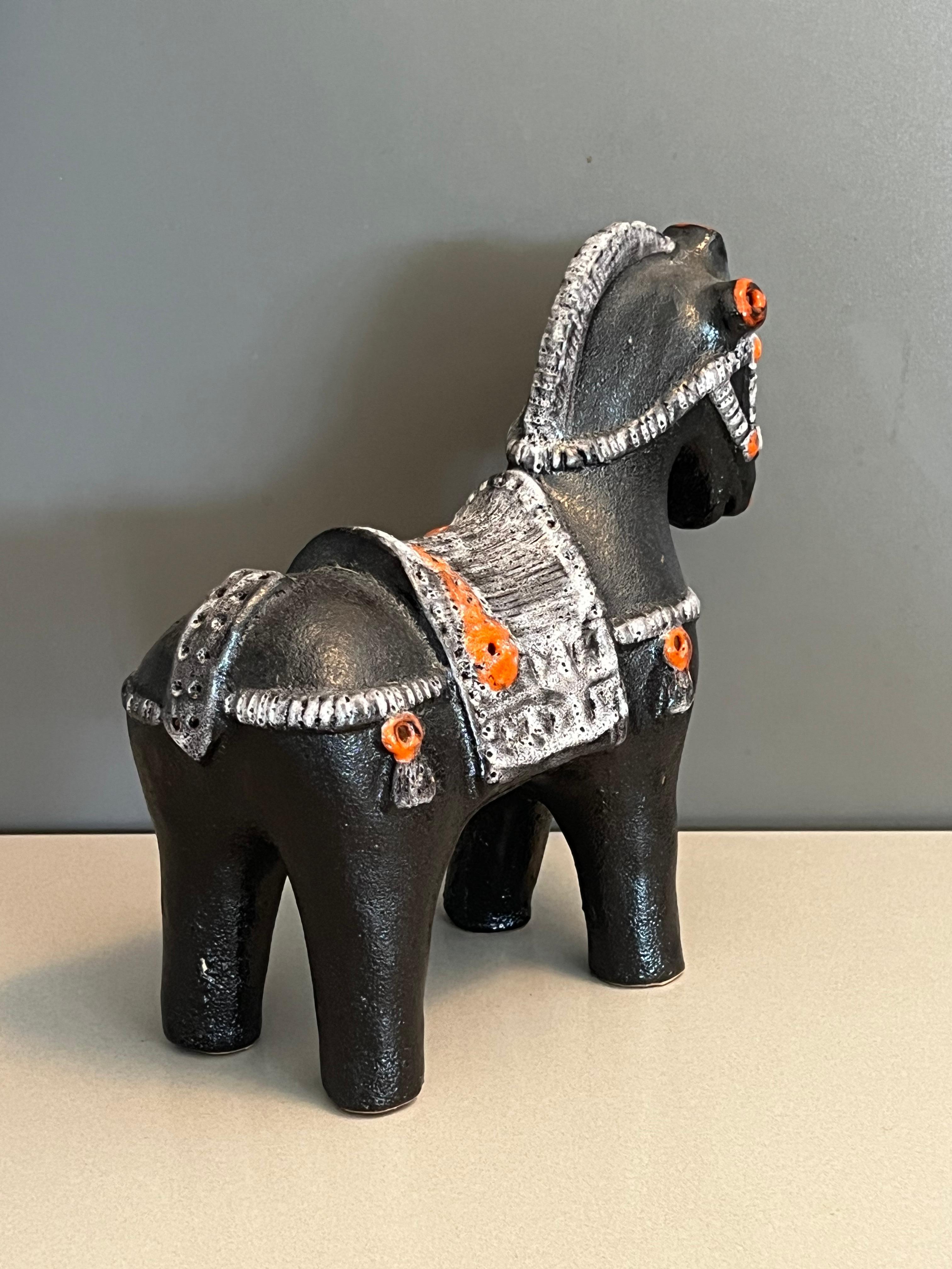 Ceramica Italiano. Scultura di cavallo in ceramica di Aldo Londi per Bitossi in vendita