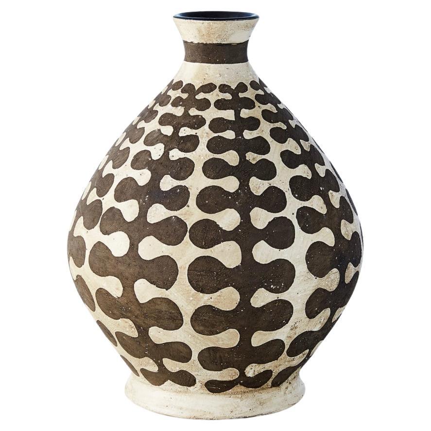 Hand-Crafted Italian Ceramic Interlock Vase For Sale