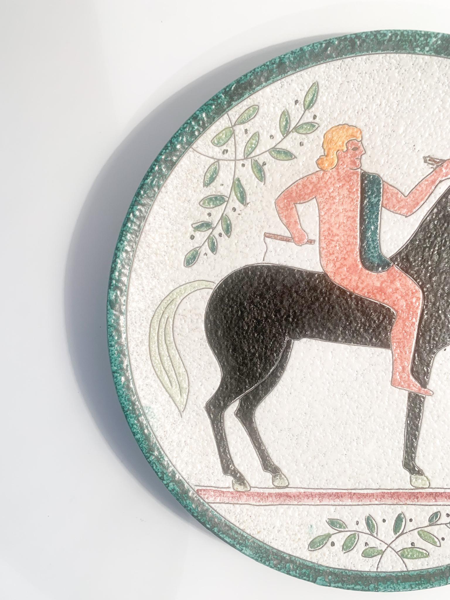 Decorative Ceramic Plate by Carlo Morelli Faenza, depicting a knight, made in the 1960s

Ø 27.5 cm