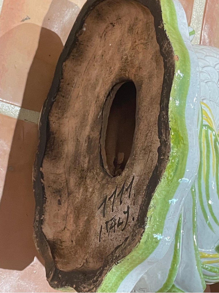 Italian Ceramic Koi Fish Table For Sale at 1stDibs