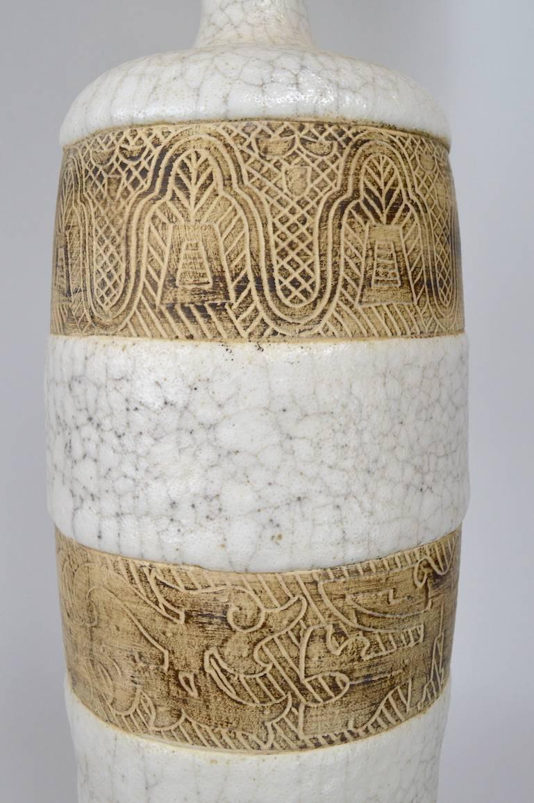 Mid-Century Modern Italian Ceramic Lamp after Ugo Zaccagnini For Sale