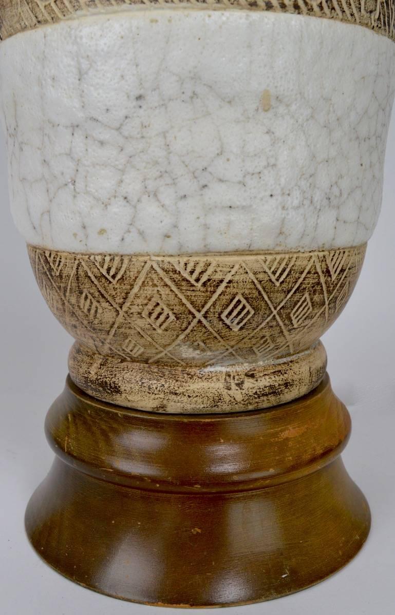 20th Century Italian Ceramic Lamp after Ugo Zaccagnini For Sale
