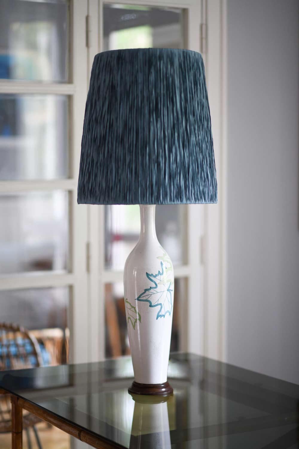 Hand painted ceramic lamp. Produced by Ceramica Ernestine Salerno, 1950s.
 