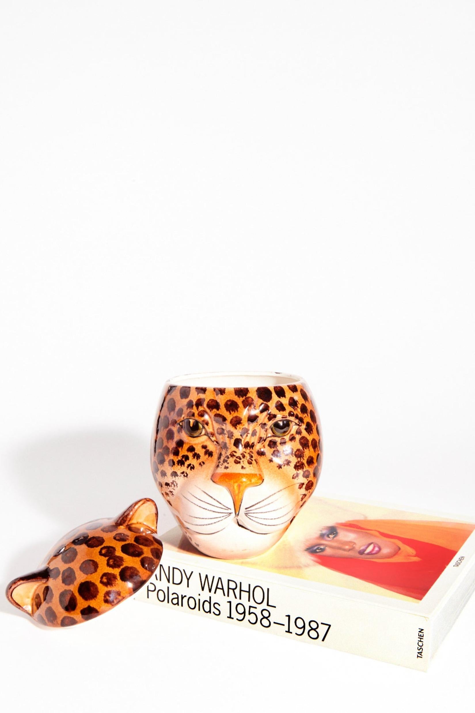 Hand painted Ceramic Italian Cookie Jar is the epitome of mid-century glam. 