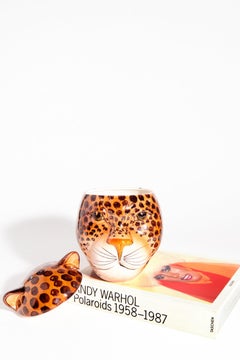 Italian Ceramic Leopard Large Cookie Jar