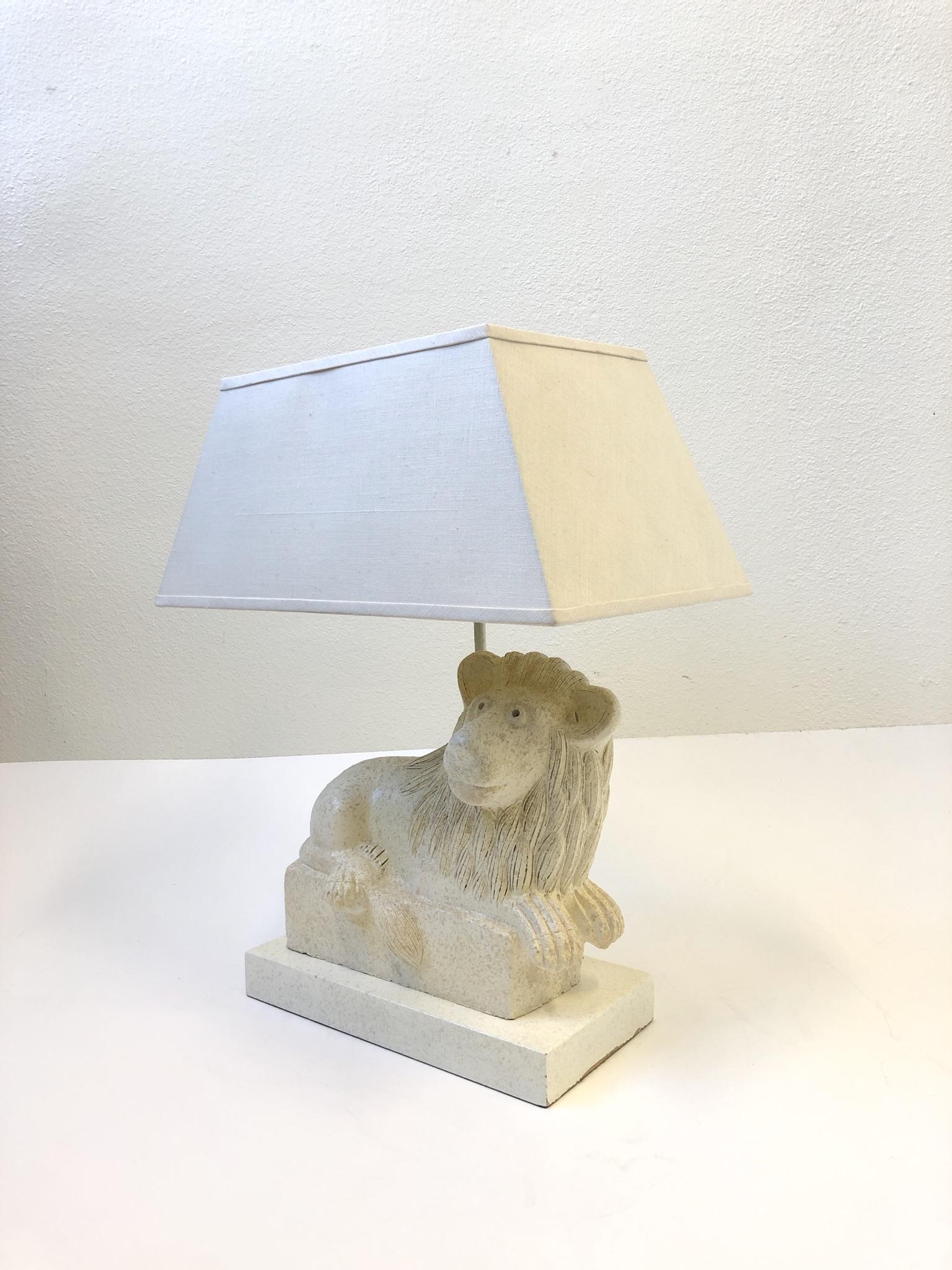 vintage lion lamp