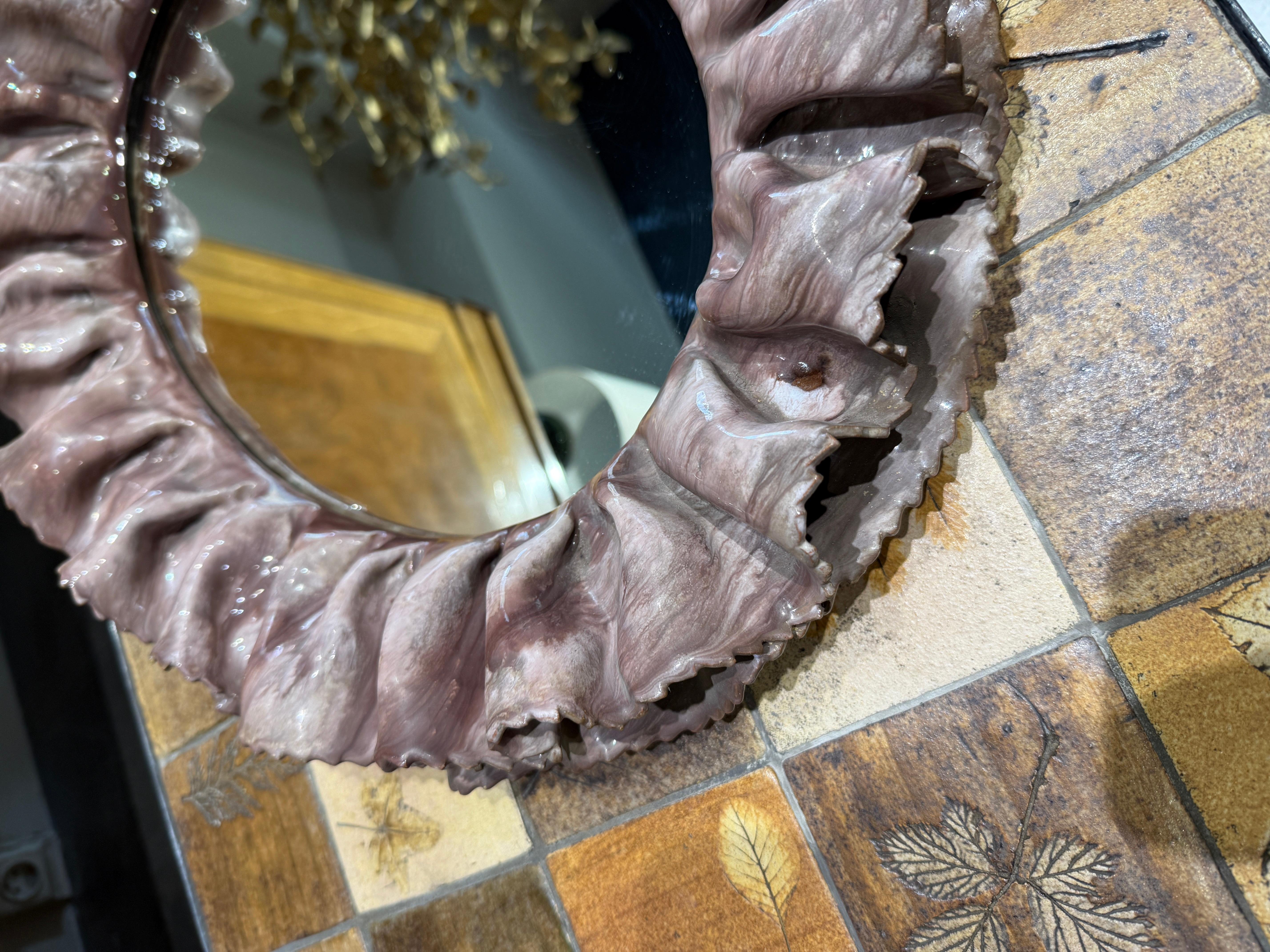 Miroir italien en céramique F Melotti La Farnesiana circa 1950 Bon état - En vente à PARIS, FR