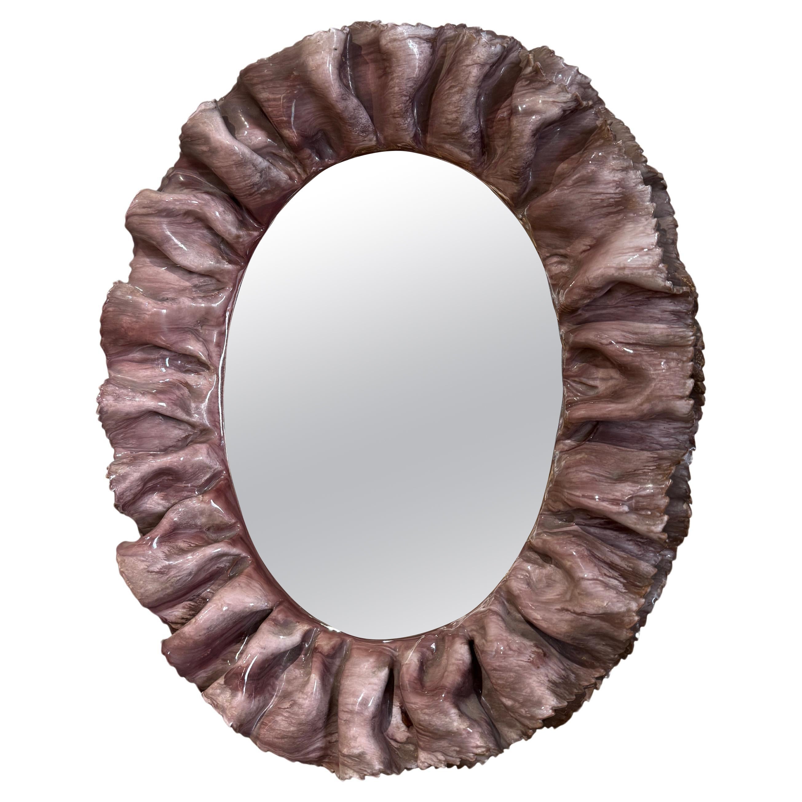 Italian ceramic mirror F Melotti La Farnesiana circa 1950