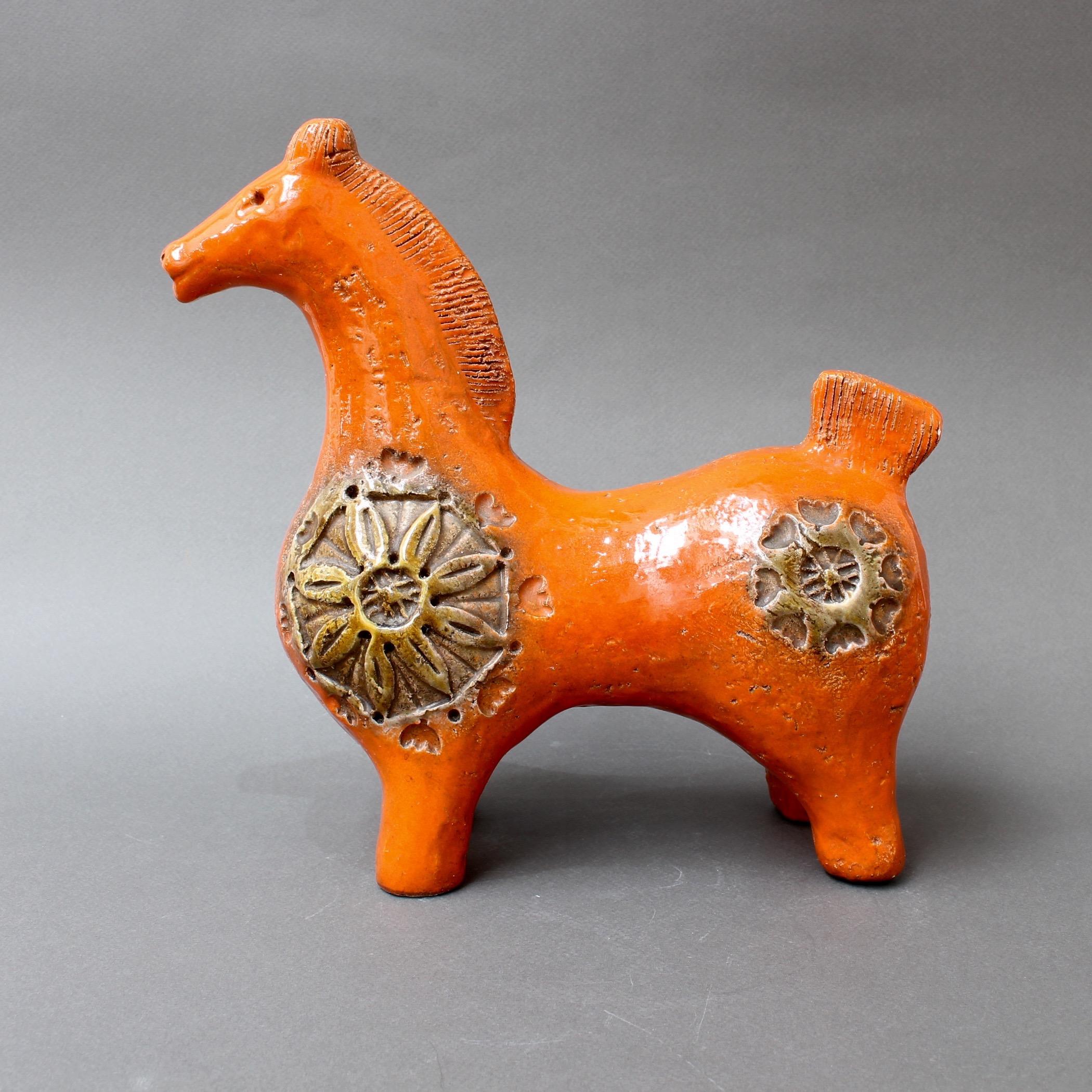 Italian Ceramic Orange Horse by Aldo Londi for Bitossi, circa 1960s 5