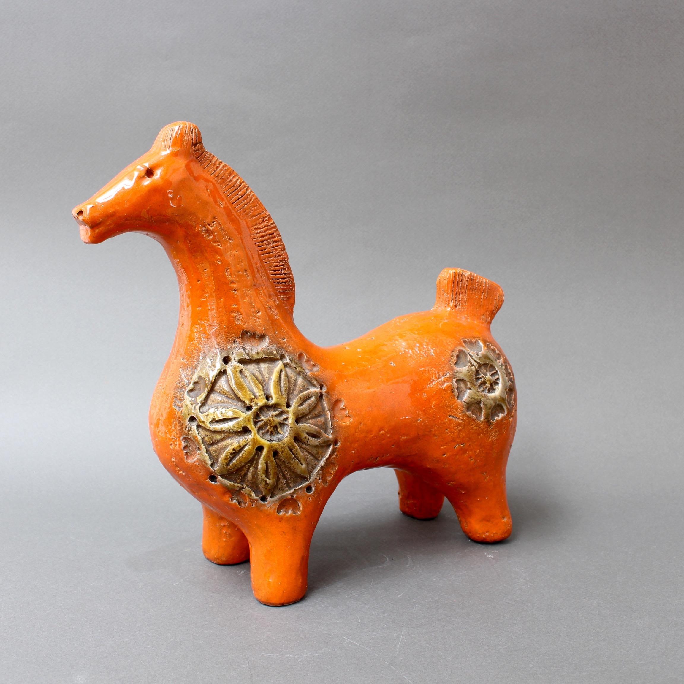 Italian Ceramic Orange Horse by Aldo Londi for Bitossi, circa 1960s 6
