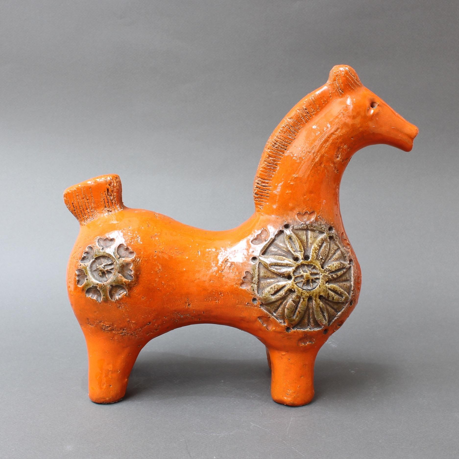 Italian Ceramic Orange Horse by Aldo Londi for Bitossi, circa 1960s 8