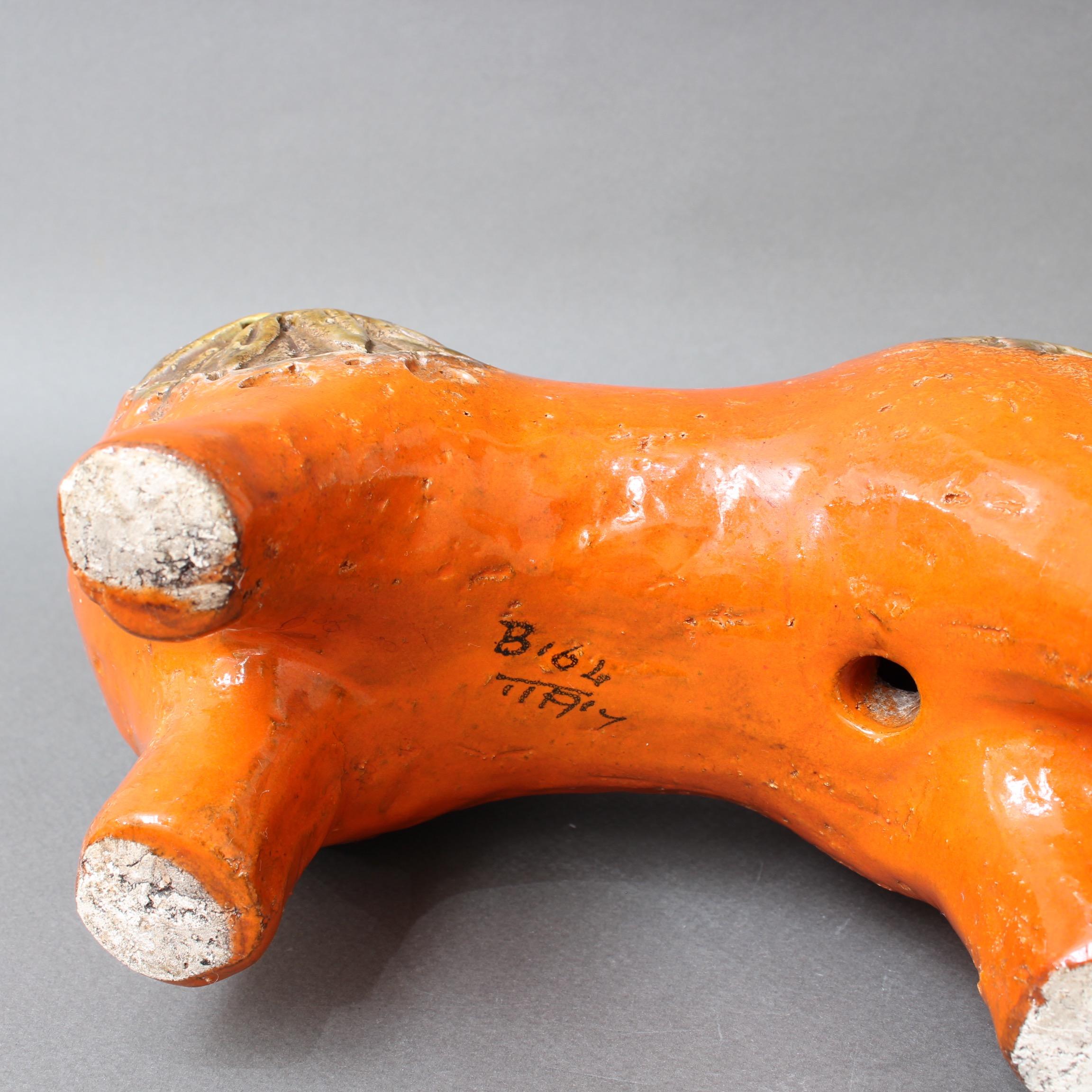 Italian Ceramic Orange Horse by Aldo Londi for Bitossi, circa 1960s 9