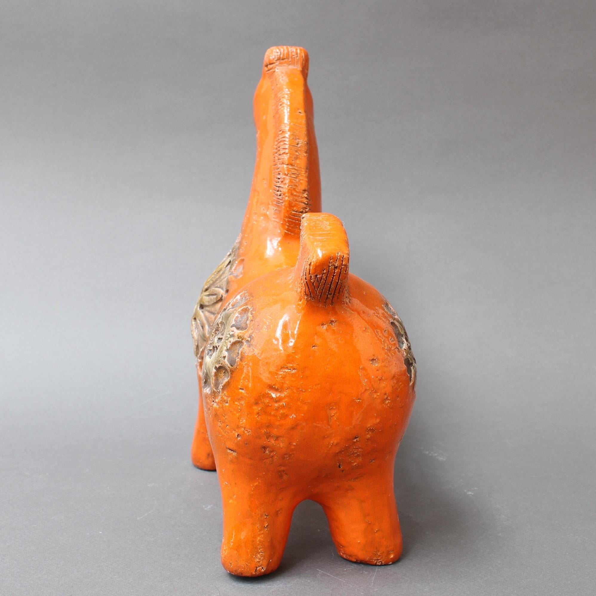 Mid-20th Century Italian Ceramic Orange Horse by Aldo Londi for Bitossi, circa 1960s