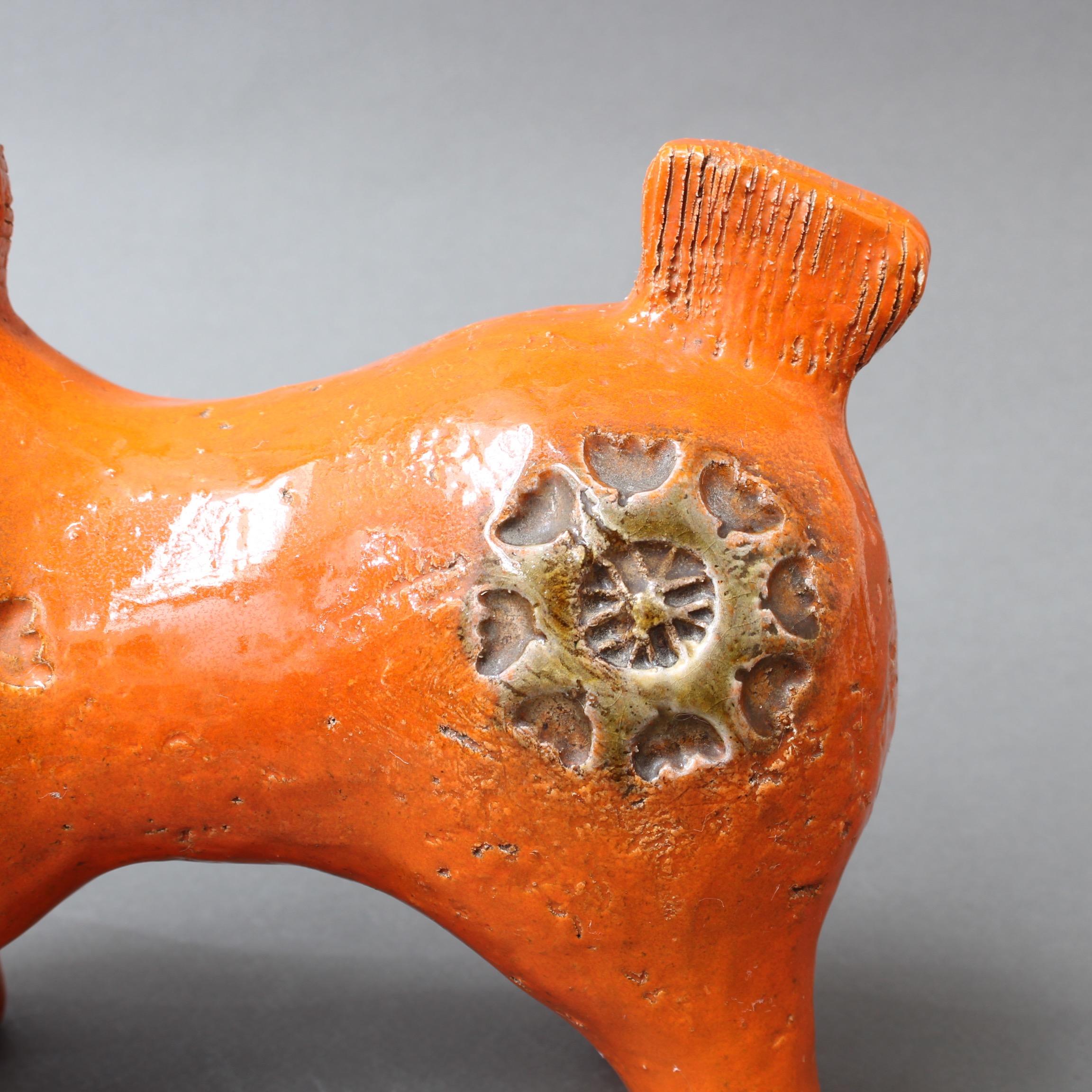 Italian Ceramic Orange Horse by Aldo Londi for Bitossi, circa 1960s 2