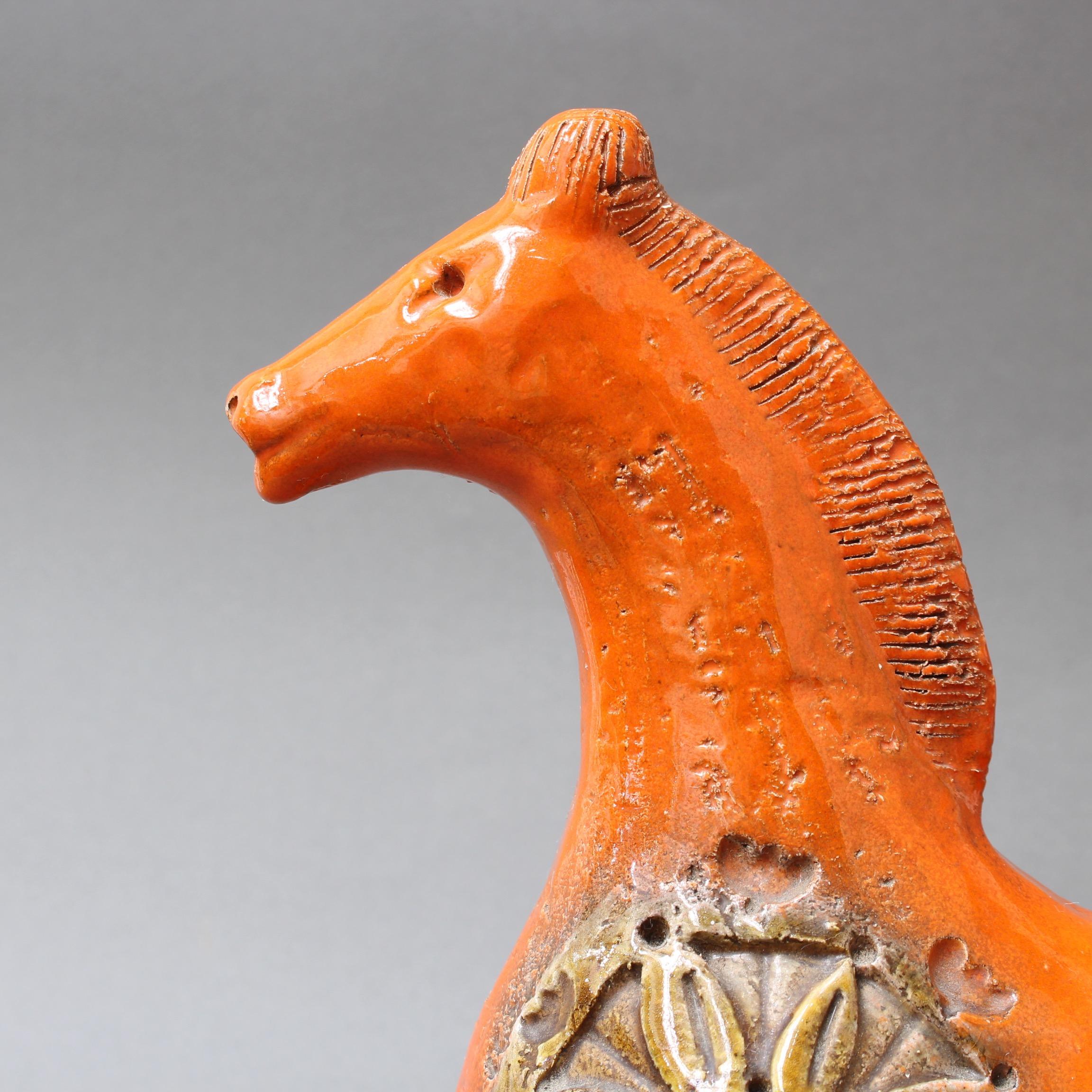 Italian Ceramic Orange Horse by Aldo Londi for Bitossi, circa 1960s 3