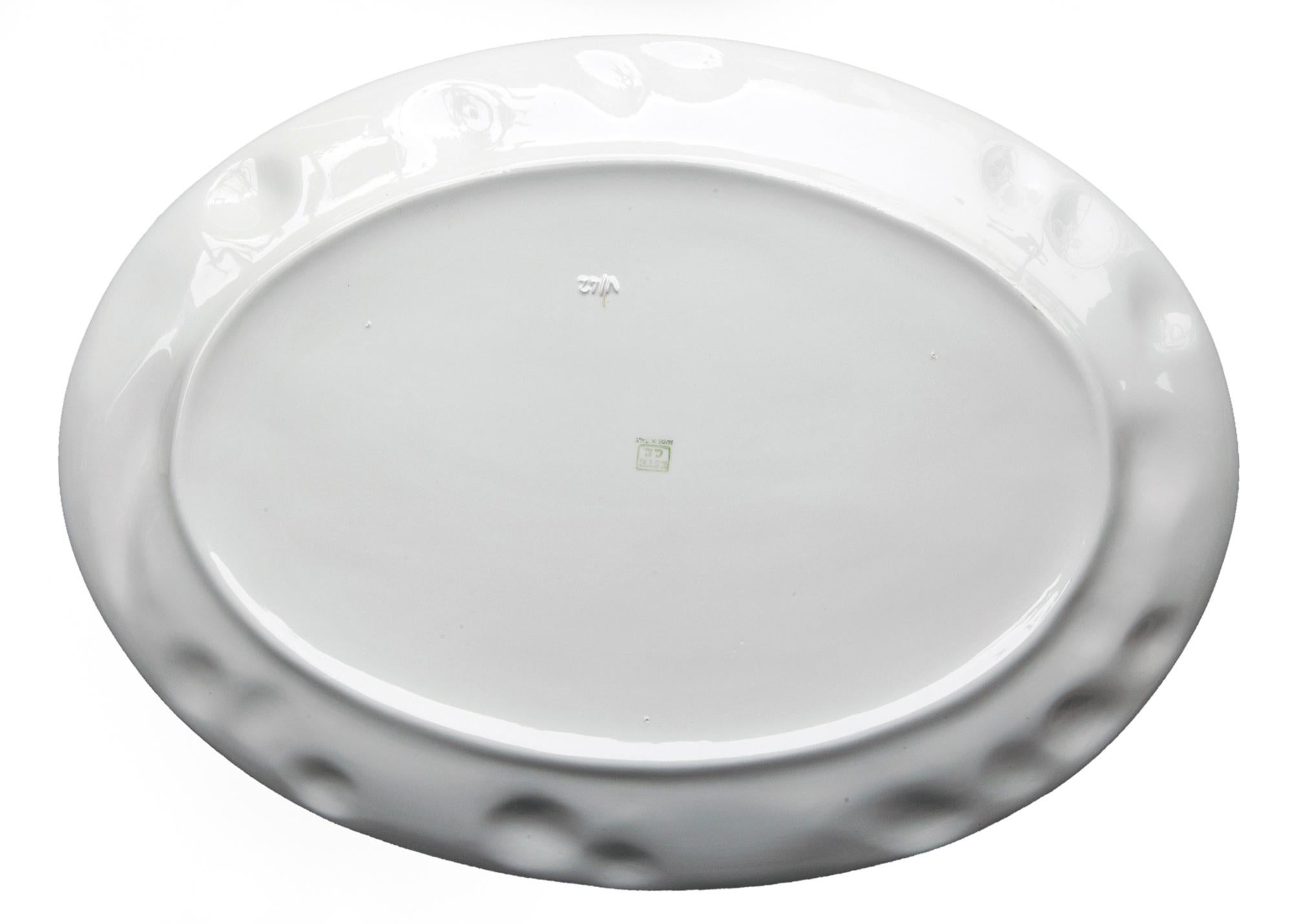20th Century Italian Ceramic Oval Serving Platter w/Sea Motif For Sale