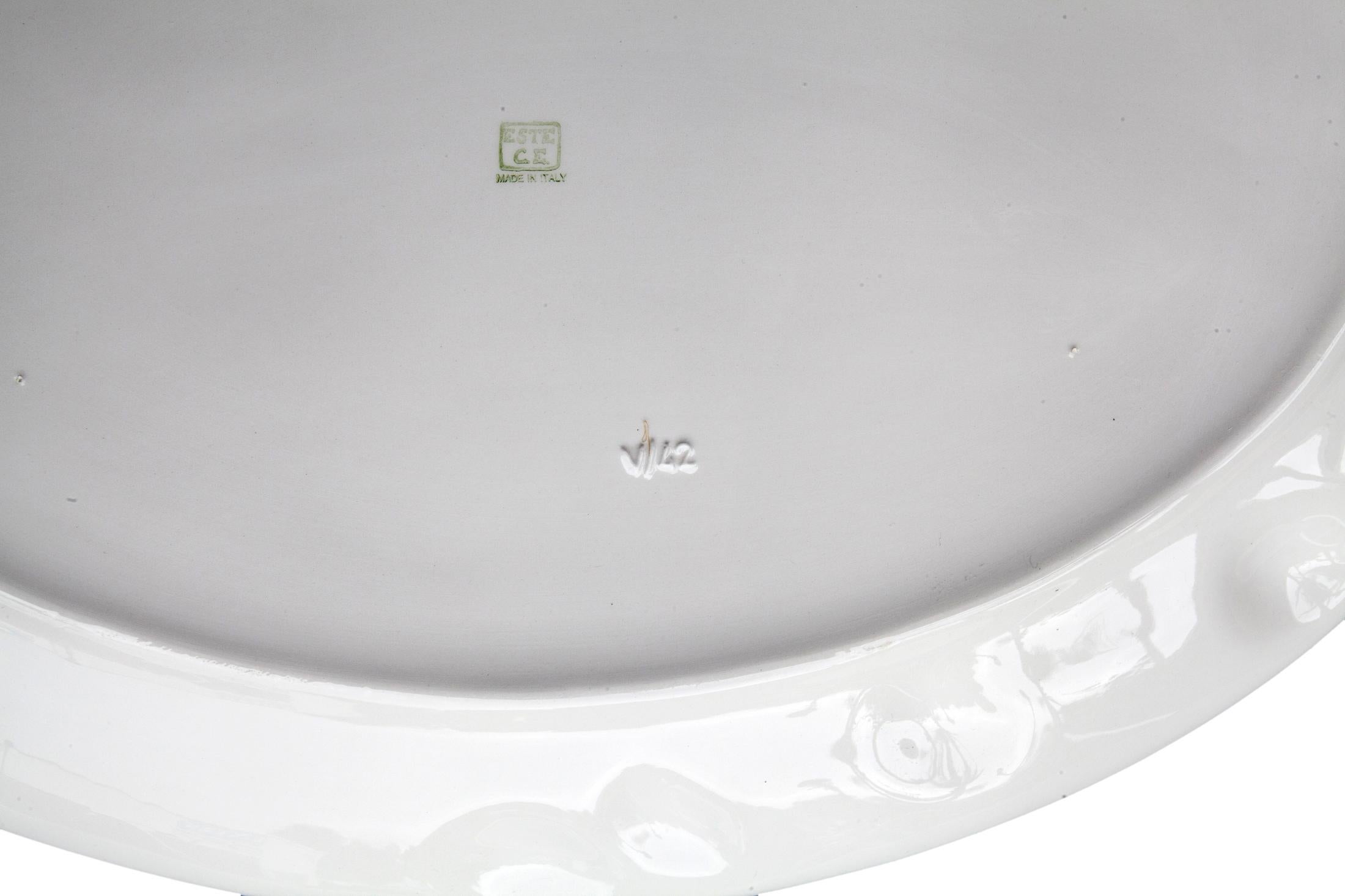 Italian Ceramic Oval Serving Platter w/Sea Motif For Sale 1