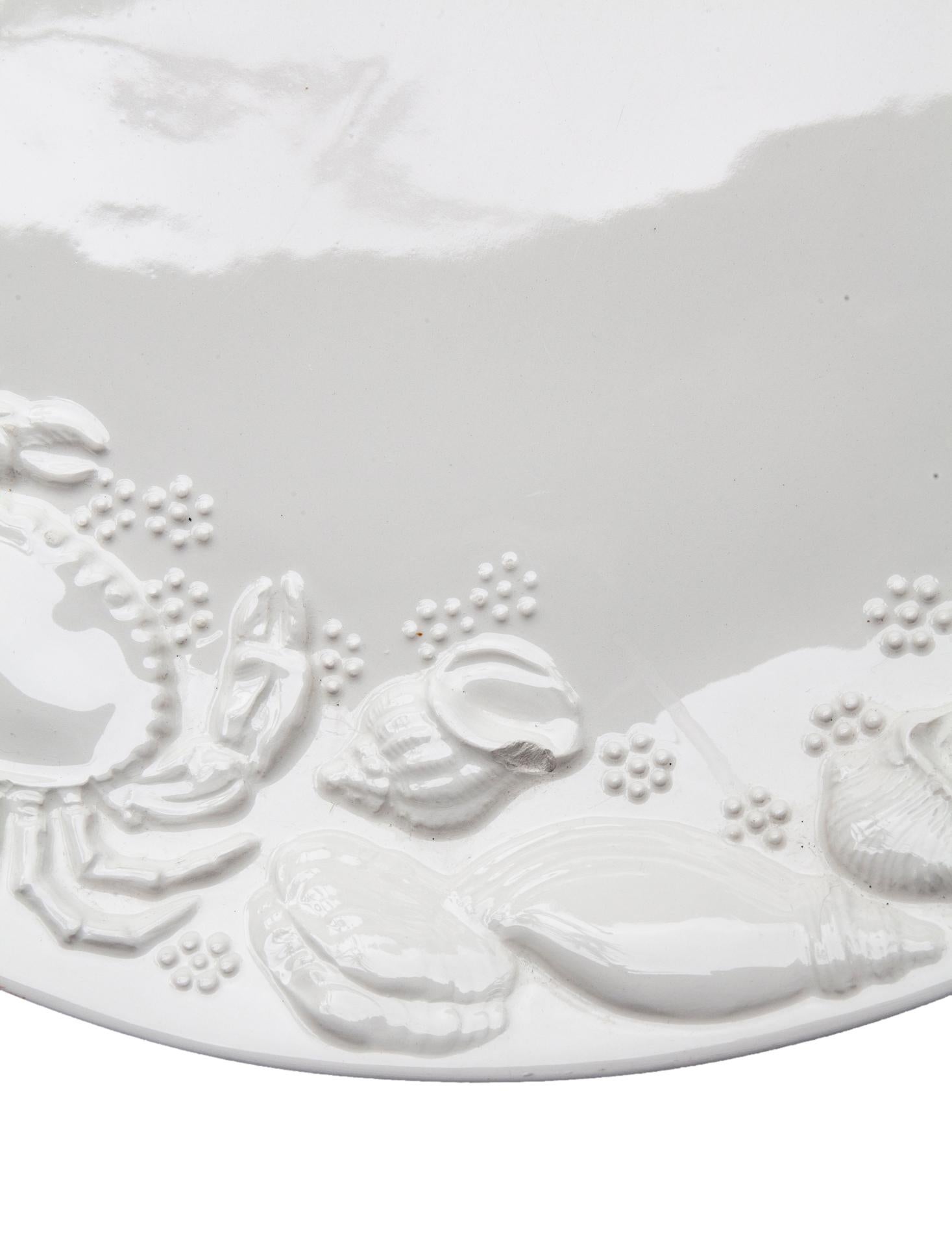 Italian Ceramic Oval Serving Platter w/Sea Motif For Sale 2