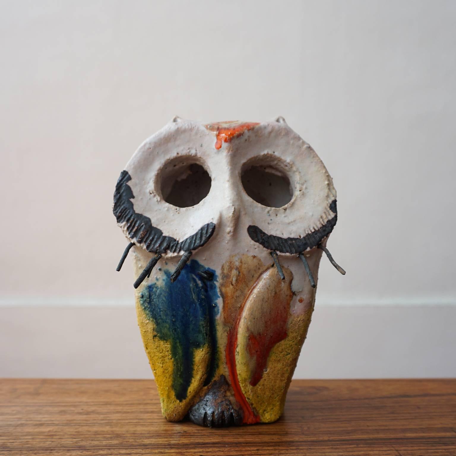 Italian Ceramic Owl by Gli Etruschi, 1960s 3