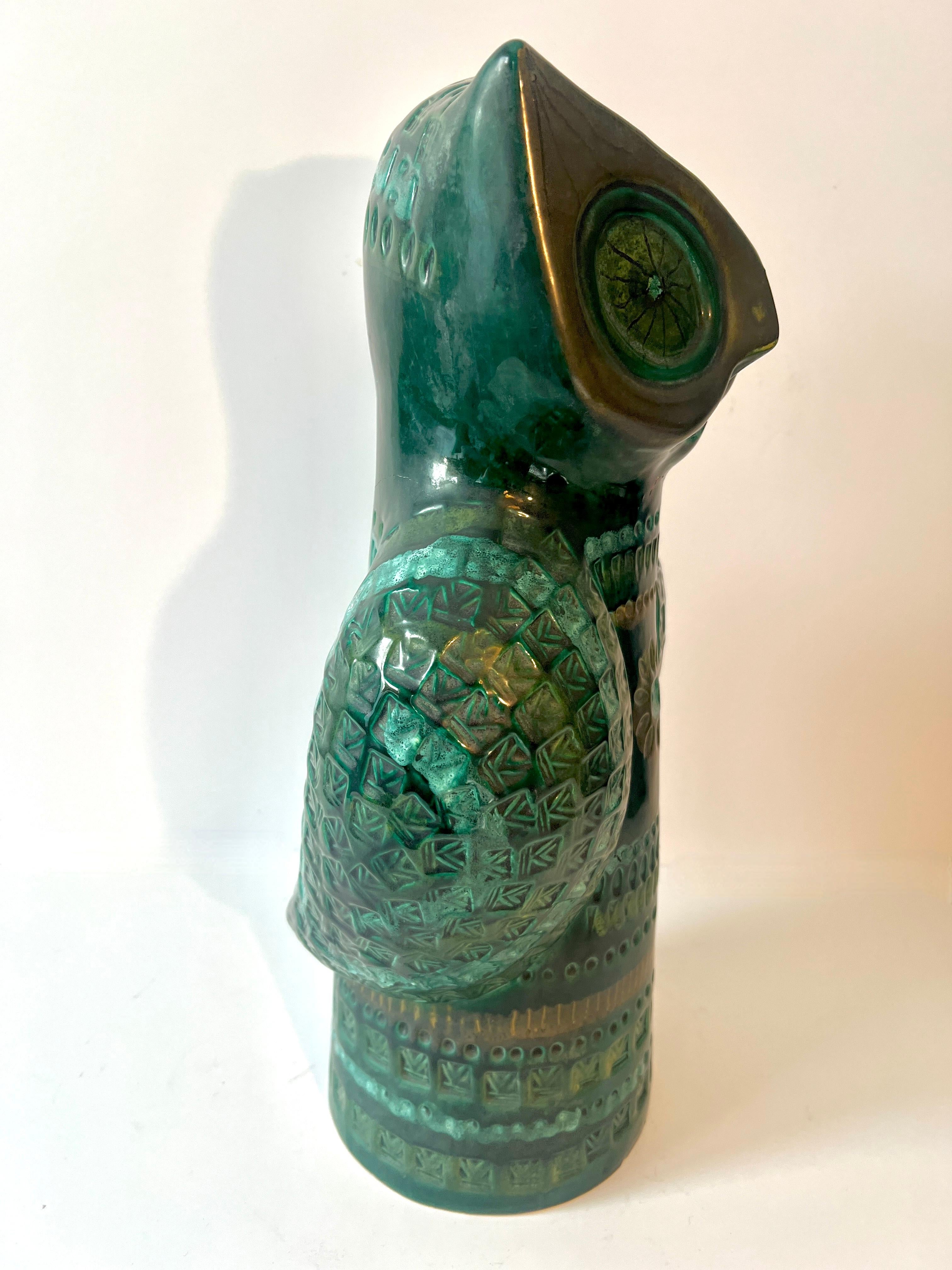 Italian Ceramic Owl in the Style of Bitossi Raymor In Good Condition In Los Angeles, CA