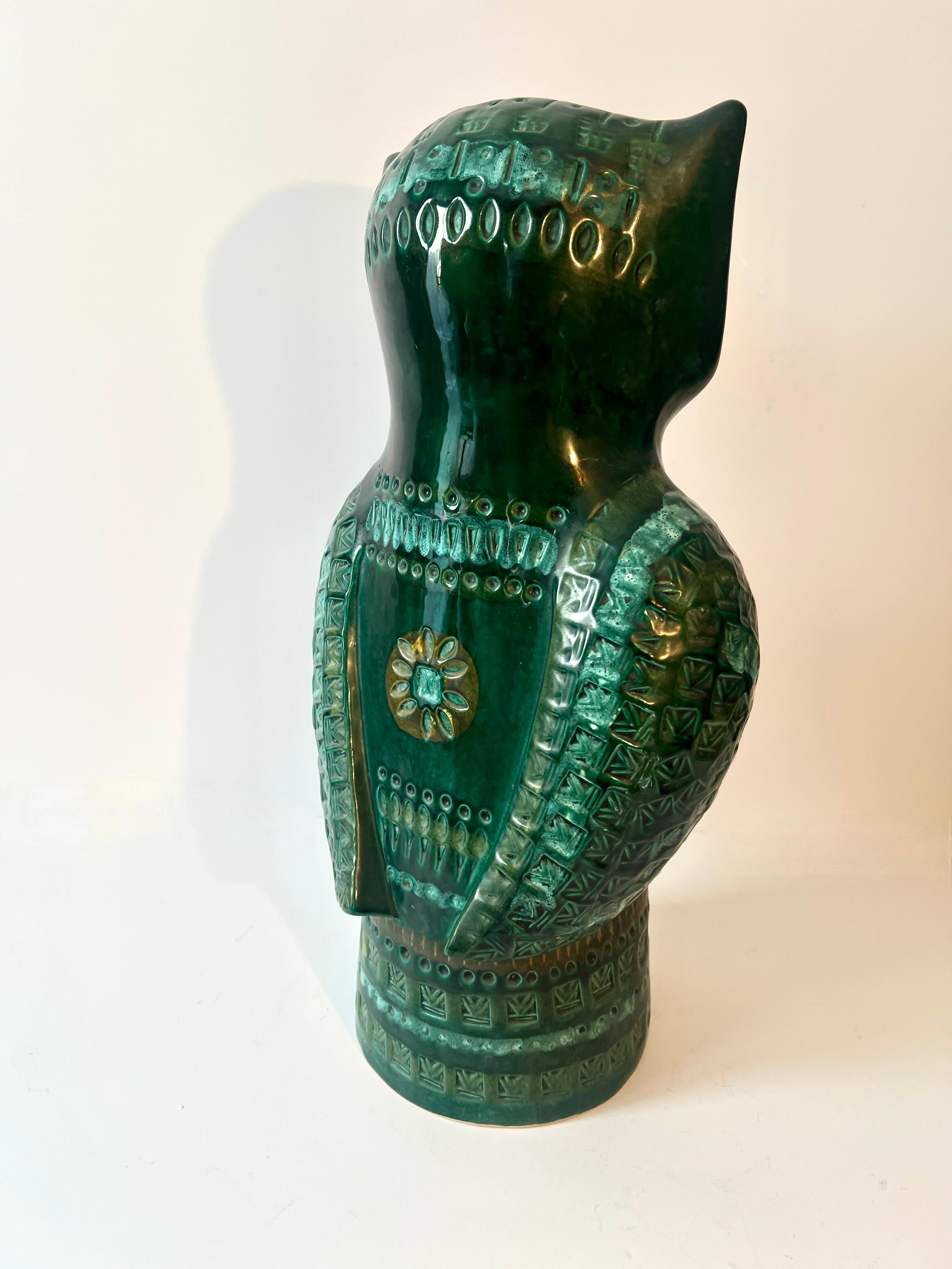20th Century Italian Ceramic Owl in the Style of Bitossi Raymor