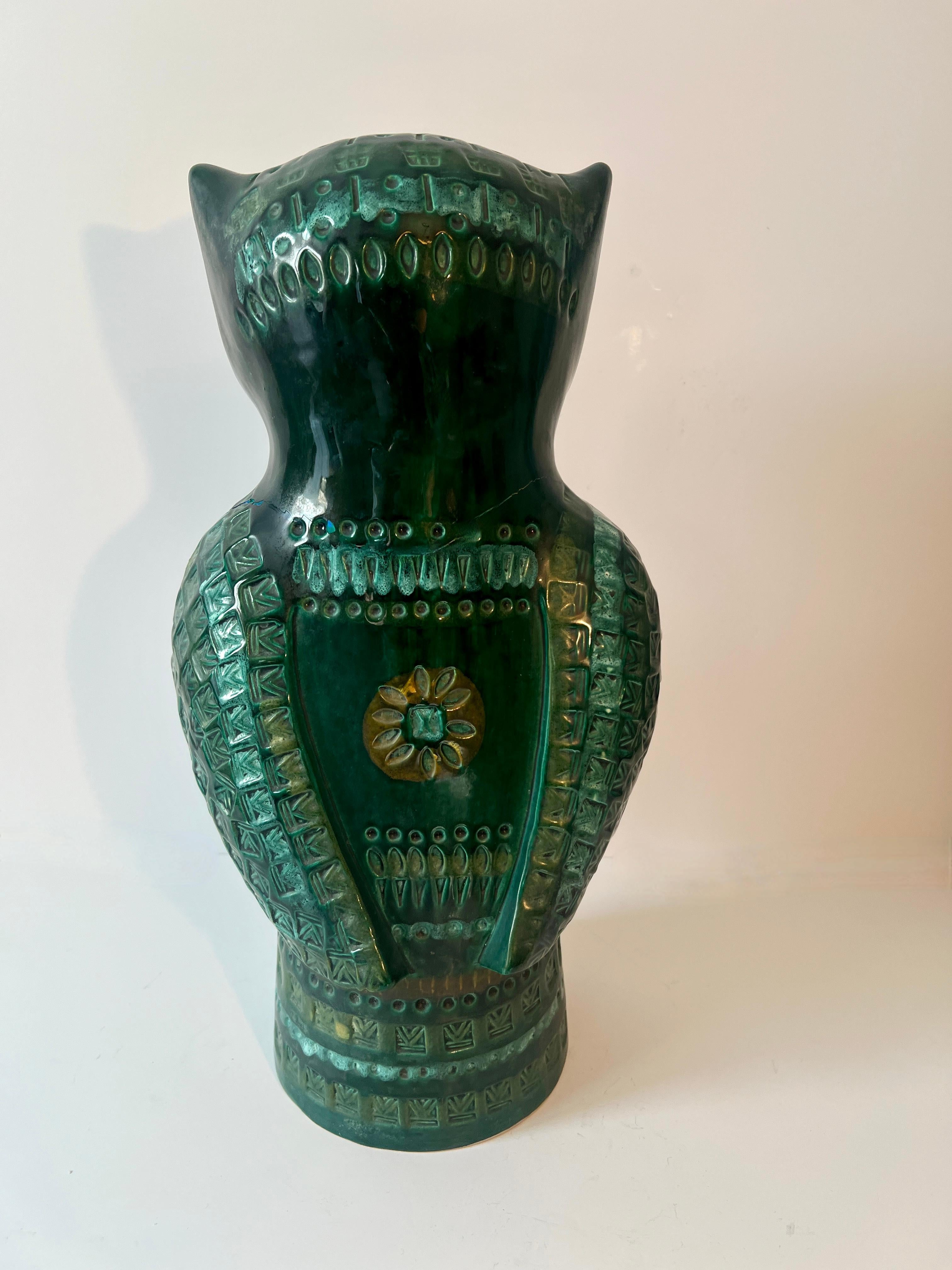 Italian Ceramic Owl in the Style of Bitossi Raymor 1
