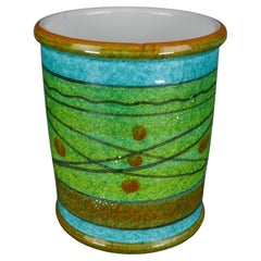 Italian Ceramic Painted Mid Century Cachepot