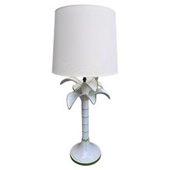 Italian Ceramic Palm Tree Table Lamp