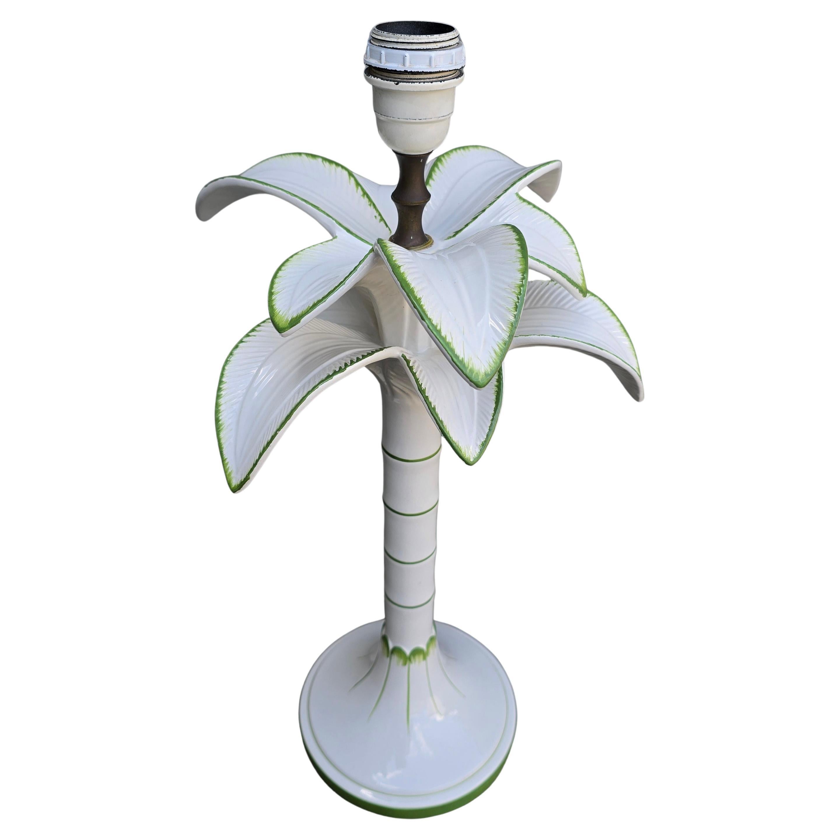 Mid-Century moderno Lampada da tavolo a forma di palma in ceramica italiana in vendita