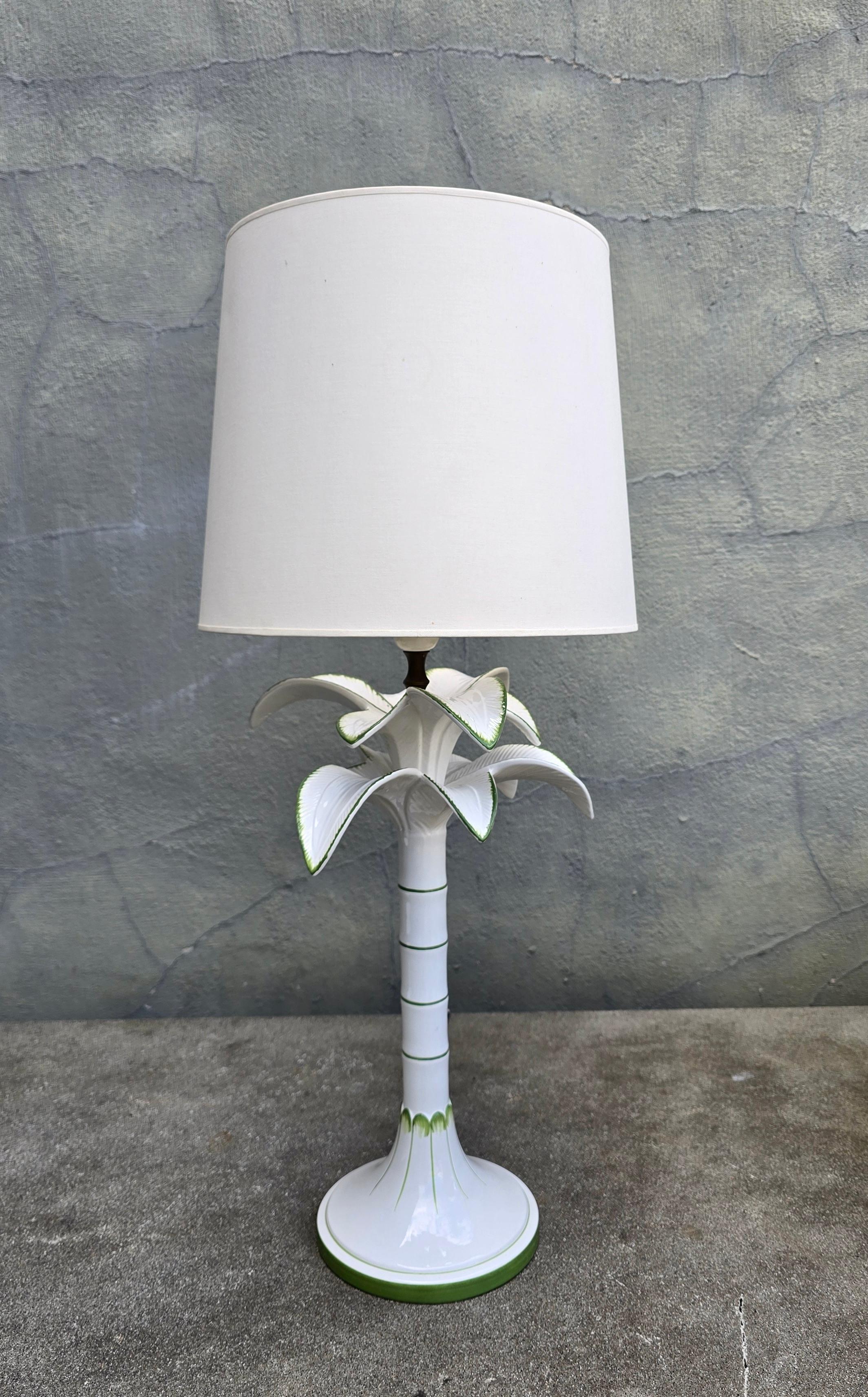 XX secolo Lampada da tavolo a forma di palma in ceramica italiana in vendita