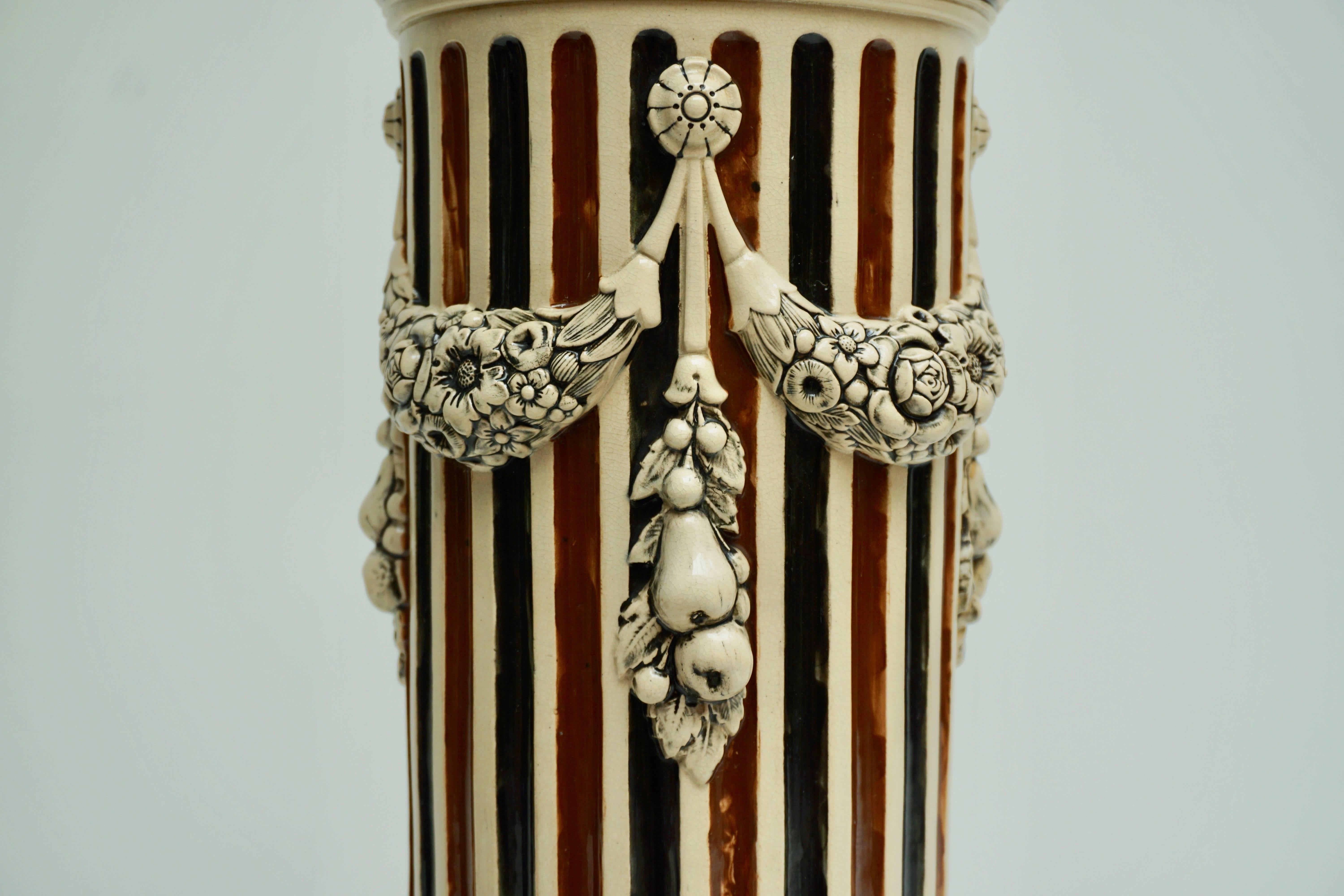 Two Italian Ceramic Pedestals or Columns For Sale 6