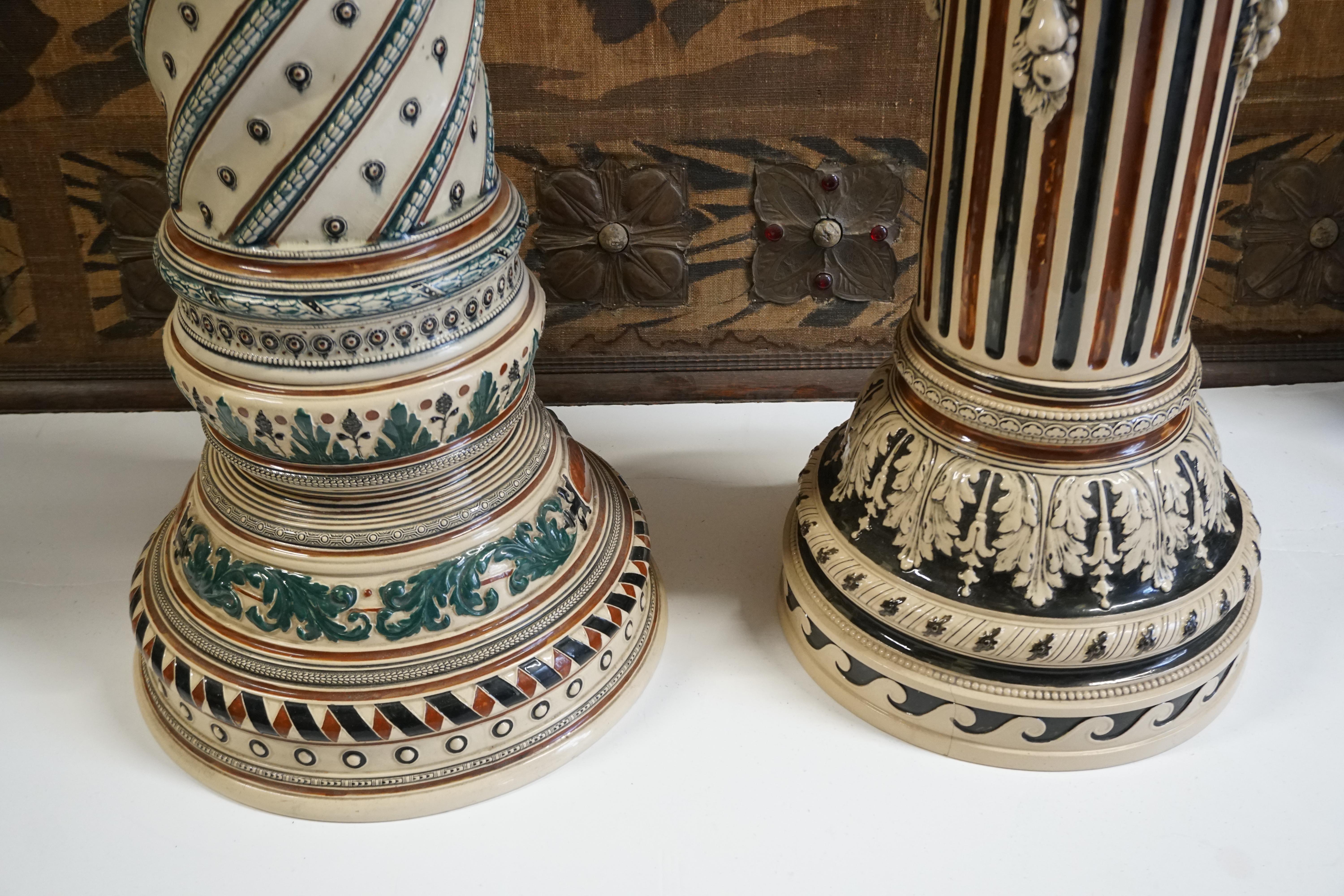 Two Italian Ceramic Pedestals or Columns For Sale 12