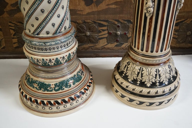 Two Italian Ceramic Pedestals or Columns For Sale at 1stDibs ceramic pedestals, italian