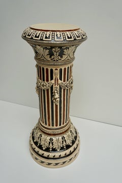 Two Italian Ceramic Pedestals or Columns