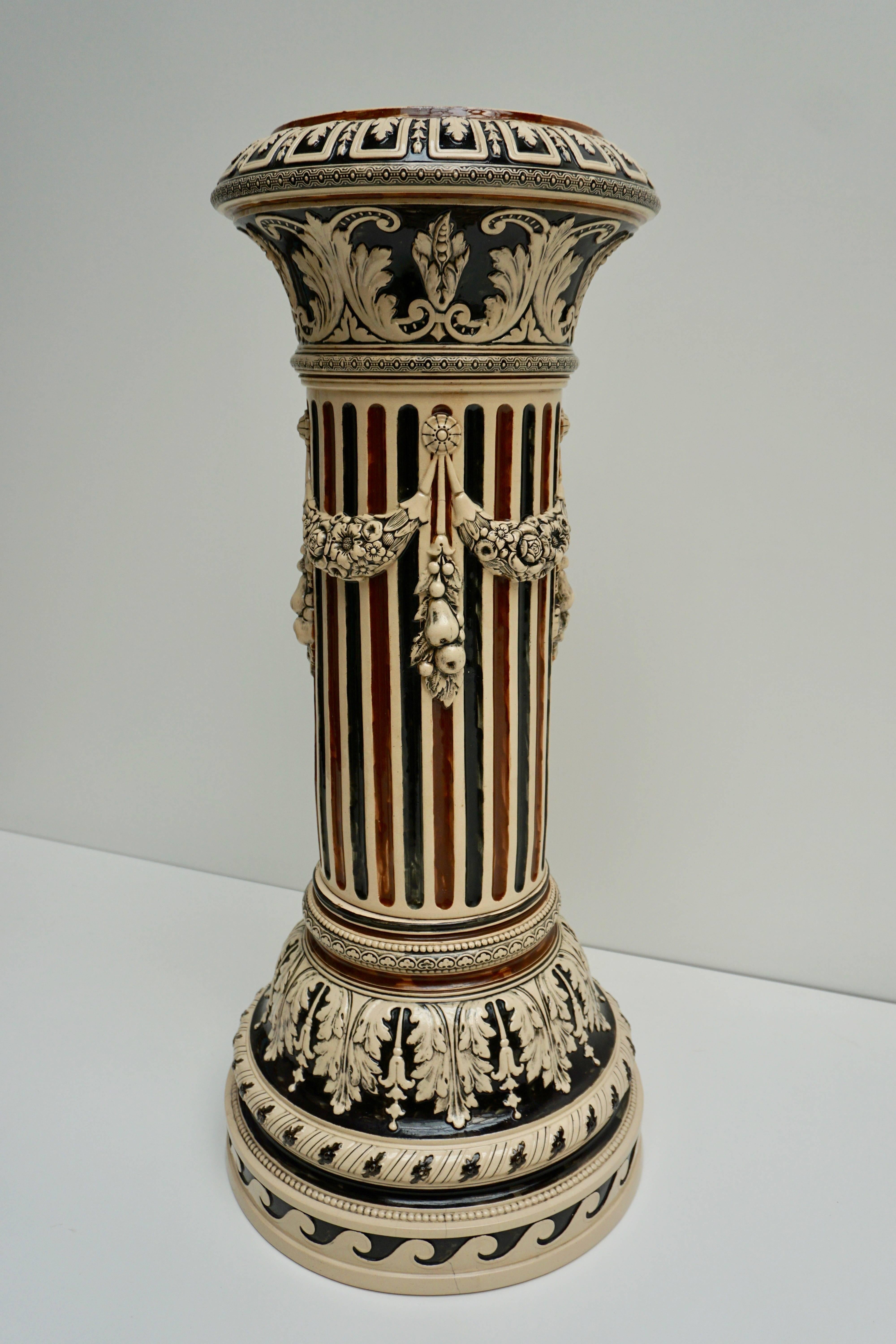 Two Italian Ceramic Pedestals or Columns In Good Condition For Sale In Antwerp, BE