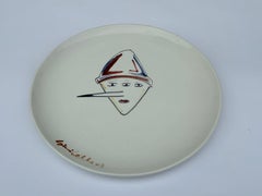 Italian Ceramic Plate Unique Piece by Gianni Cella