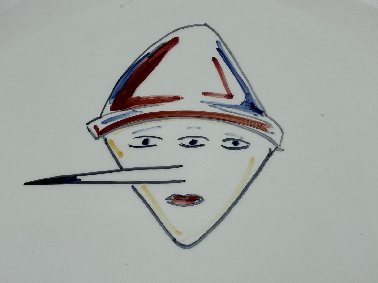 Italian Ceramic Plate Unique Piece by Gianni Cella For Sale 2